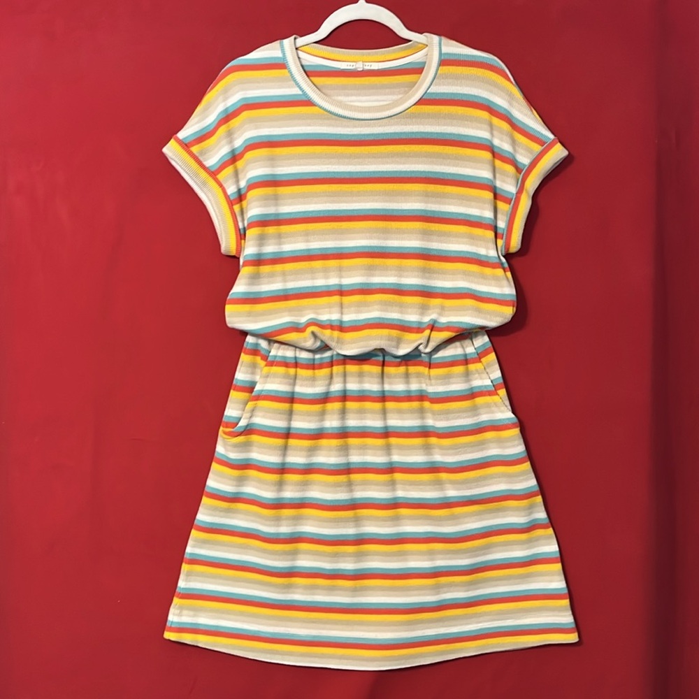 Copper Key stripe Cuffed Sleeve dress xl